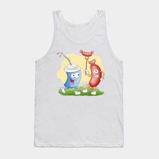 Funny Sausage And Beverage Tank Top